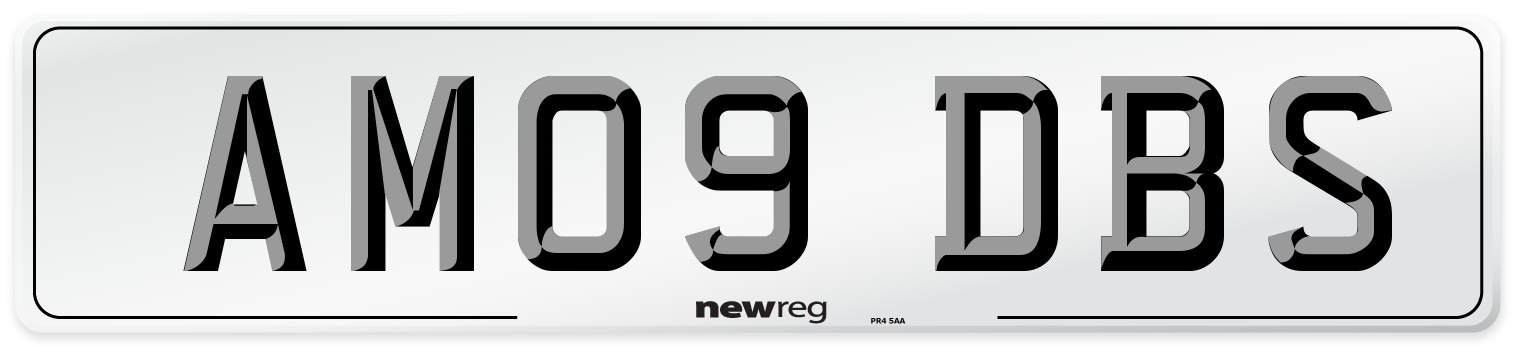 AM09 DBS Number Plate from New Reg